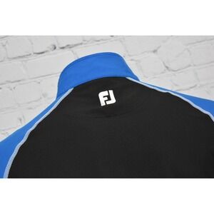 FootJoy Quarter Zip Pullover Mens Large Blue Golf Performance Shirt Mock Neck